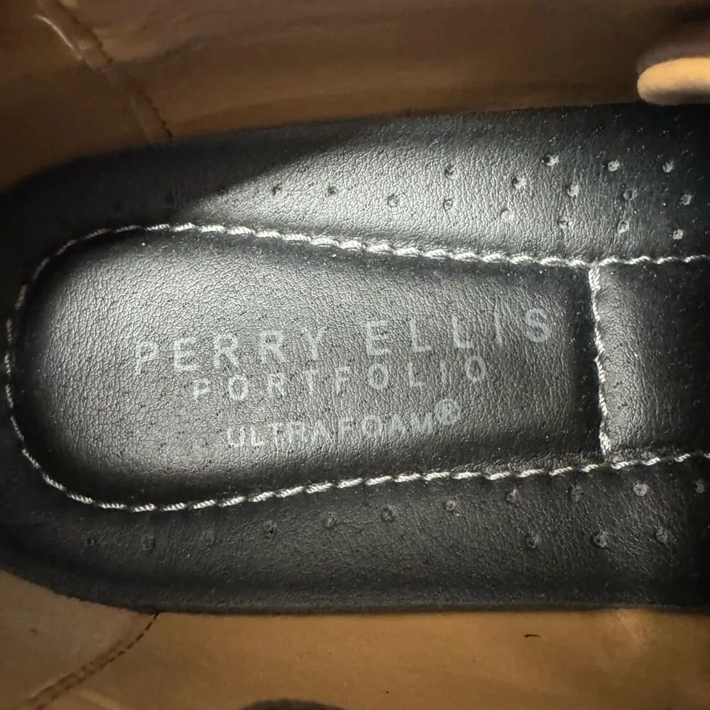 Perry Ellis Men's Brown Oxford Dress Shoes Size 11 Lace Up